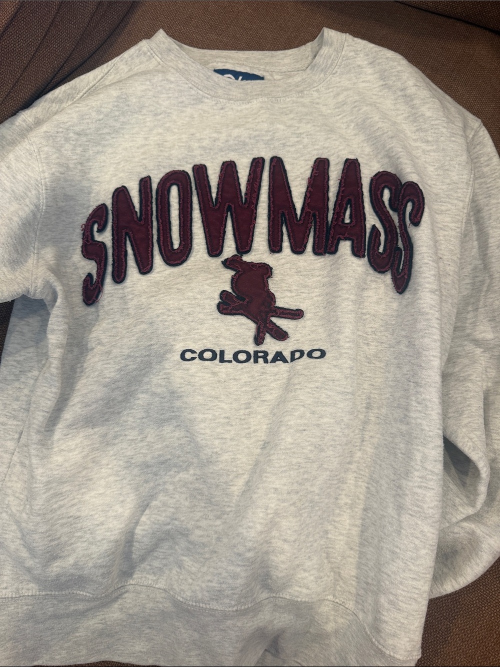 Blue 84 Light Gray Sweatshirt with Blue Logo Patch